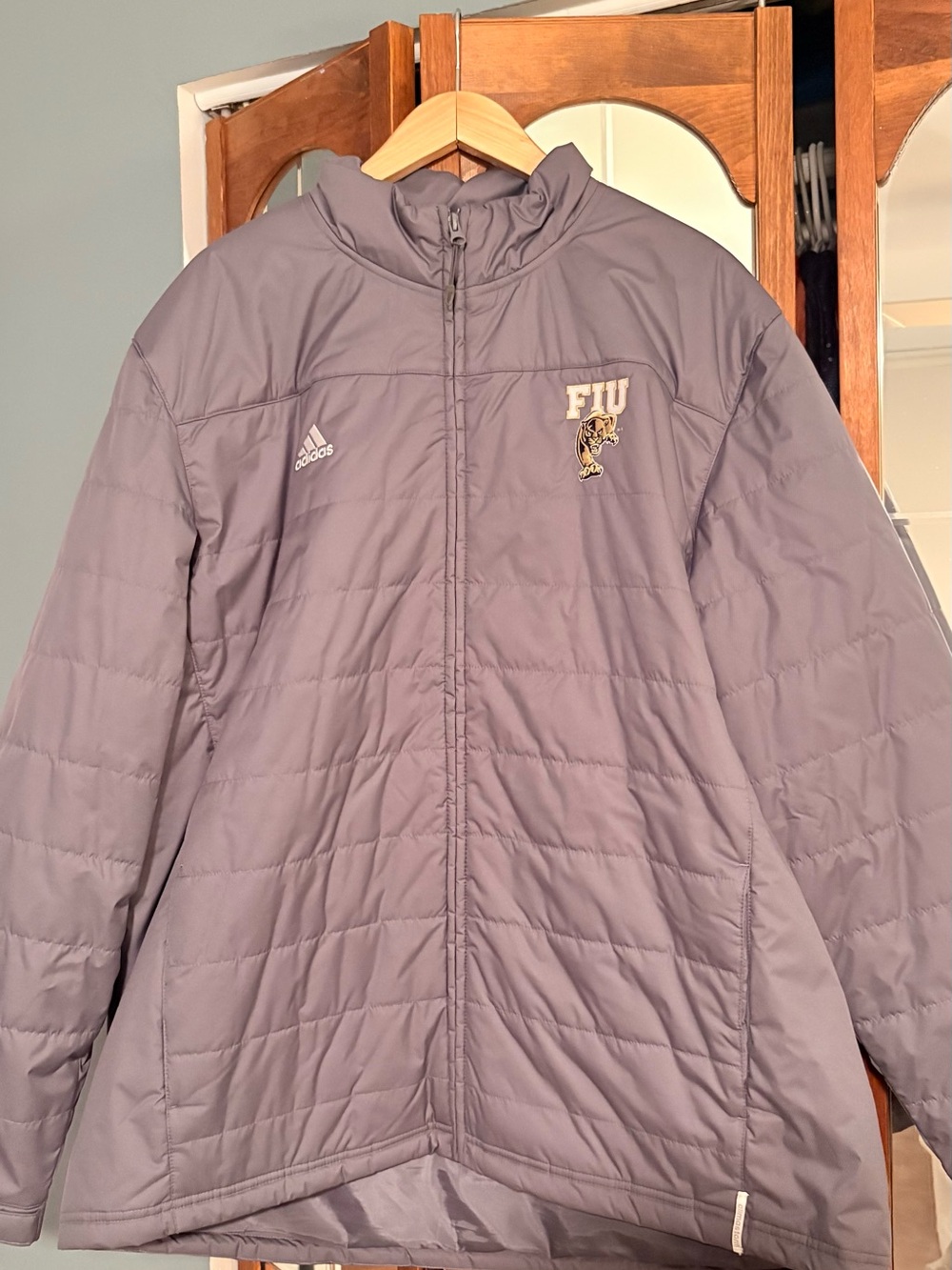 adidas Gray FIU Quilted Puffer Jacket